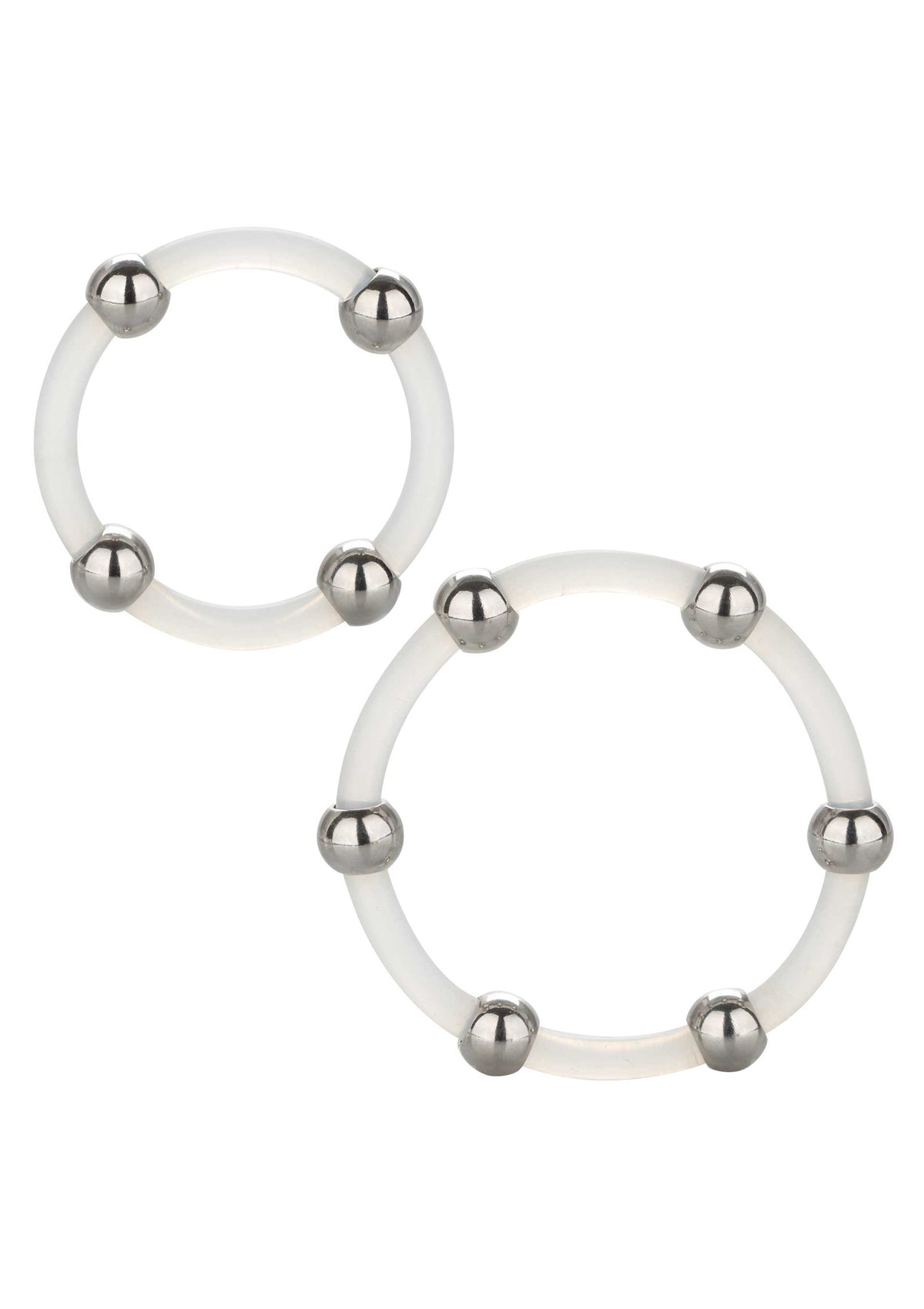 Steel Beaded Silicone Ring Set-erotic-world-munchen.myshopify.com