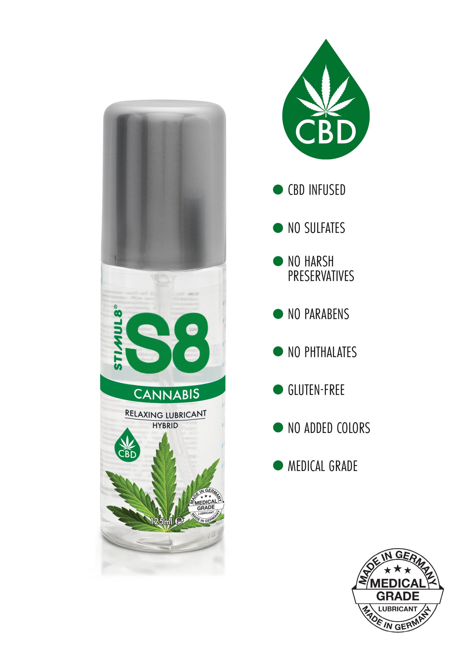 S8 Hybrid Cannabis Lube 125ml-erotic-world-munchen.myshopify.com